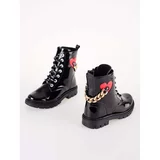 SHELOVET Girl's ankle boots black made of patent leather