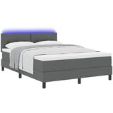 vidaXL Box Spring postelja z vzmetnico in LED temno siva 160x200 cm tkanina Cene