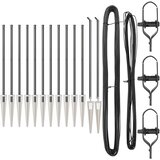 vidaXL Stojala za ograjo s konico 13 kos Ø32 mm 60 cm Cinkana jeklo Cene