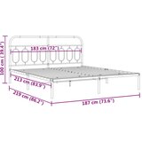 vidaXL Kovinski posteljni okvir z vzglavjem bel 183x213 cm | Shoptok.si