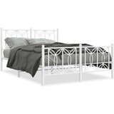 Metalni okvir kreveta uzglavlje i podnožje bijeli 140 x 190 cm | shoptok.hr