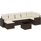 vidaXL 8-dijelni set vrtnih sofa s jastucima smeđi od poliratana | shoptok.hr