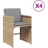 Maison Chic Vrtni stoli - Stol za vrt z blazinami 4 kosi bež poli ratan JS2207, (21878945) | Shoptok.si