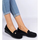 Gemre Sarimi women's black wedge eco-suede loafers | Shoptok.si