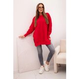 Kesi Women's cotton sweatshirt with a wide hem red | shoptok.hr
