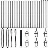 vidaXL Ograda u heksagonalnom obliku Siva 1,2x50 m Čelik, Ograde s osnovnim pločama 13 kom Ø32mm 68,5cm Galvanizirani čelik | shoptok.hr