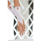  Rukavice Satenske bele | Gloves 7710 White Cene