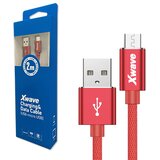 X Wave USB 2.0 na Micro USB kabl 2 m 2A crveni pleteni Slike
