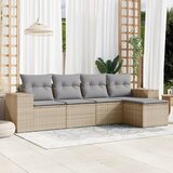  5-dijelni vrtni set sofa s jastucima bež od poliratana | shoptok.hr