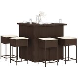 The Living Store Vrtna barska garnitura 5-delna z blazinami rjav poli ratan - Vrtna Barska Garnitura, (21572456) | Shoptok.si