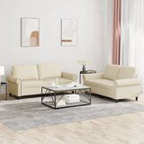  2-dijelni set sofa s jastucima krem od umjetne kože | shoptok.hr