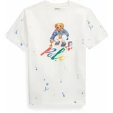 Polo Ralph Lauren Otroška bombažna kratka majica bela barva