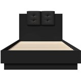  Okvir kreveta s uzglavljem crni 90 x 200 cm konstruirano drvo | Eponuda.com