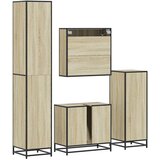  4-dijelni set kupaonskog namještaja boja hrasta sonome drveni | shoptok.hr