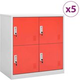  Omara s ključavnico 5 kosov siva in rdeča 90x45x92,5 cm jeklo, (20824622) | Shoptok.si