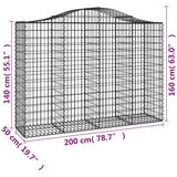  Lučne gabionske košare 9 kom 200x50x140/160cm pocinčano željezo | shoptok.hr