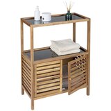 Wenko Crni/u prirodnoj boji nizak kupaonski ormarić od masivnog bagrema 67,5x86 cm Fondi – | shoptok.hr