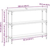  Konzolna miza Črni hrast 100 x 22,5 x 75 cm Konstruiran les, (5000201890) | Shoptok.si