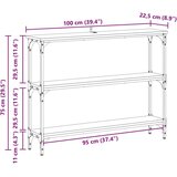  Konzolna stolica s policom Crni hrast 100 x 22.5 x 75 cm | shoptok.hr
