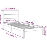  Dugi okvir kreveta bez madraca 90 x 220 cm masivno drvo | shoptok.hr