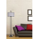 Opviq Elips Lambader Siyah Ayak Açık Hasır Gri Abajurlu Grey Floor Lamp | ePonuda.com