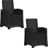  Ležaljka za vrt s izgledom ratana 2 pcs Antracit PP | Eponuda.com