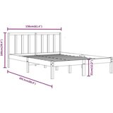  Za krevet od masivne borovine crni 150 x 200 cm 5FT King | shoptok.hr