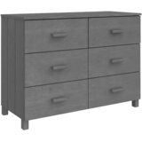  Komoda HAMAR tamnosiva 113 x 40 x 80 cm od masivne borovine | shoptok.hr
