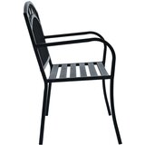  Vrtna klupa 125 cm crna čelična | shoptok.hr