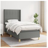  Okvir kreveta s oprugama i madrac tamnosivi 80x200cm od tkanine | shoptok.hr