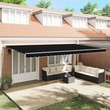 vidaXL samodejna retraktibilna tenda črna 600x300 cm, zamenjavna tenda za okvir 6x3 m črna | Shoptok.si
