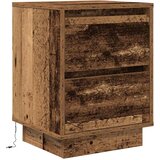  Noćni ormarić s LED svjetlima boja drva 38x34x50 cm | shoptok.hr