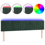 Maison Chic LED Posteljno vzglavje - Vzglavna omarica - Nočna omarica temno zeleno 200x5x78/88 cm žamet, (21710270) | Shoptok.si