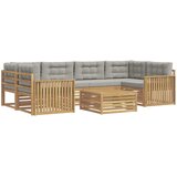  Set vanjskih sofa 7 kom. Bijela i svjetlosiva | shoptok.hr
