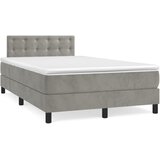  Krevet s oprugama i madracem svjetlosivi 120x190 cm baršunasti | shoptok.hr