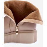 Zazoo Women's Leather Platform Boots Beige Jenefer | shoptok.hr