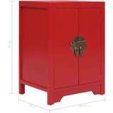  Noćni ormarić crveni 38 x 28 x 52 cm od drva paulovnije | shoptok.hr