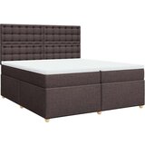 vidaXL Krevet s oprugama i madracem tamnosmeđi 200x200 cm od tkanine | shoptok.hr
