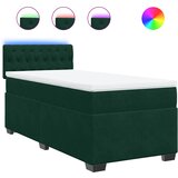 Box spring krevet s madracem tamnozeleni 90x190 cm baršunasti | shoptok.hr