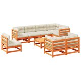  9-dijelni set vrtnih sofa s jastucima voštano smeđi od borovine | shoptok.hr