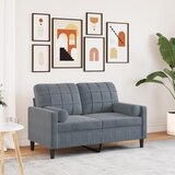 vidaXL Kavč dvosed z okrasnimi blazinami temno siv 120 cm žamet Cene