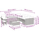 vidaXL set od 13 dijelova vrtnih sofa s jastučićima bež poli ratan akacije, dvostruka vrtna sofa s jastučićima bež poli ratan, set od 3 dijela za vrt s jastučićima bež poli ratan akacije | shoptok.hr