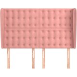  Uzglavlje s ušima ružičasto 147x23x118/128 cm baršunasto | shoptok.hr