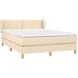  Krevet s oprugama i madracem krem 140x200 cm od tkanine | shoptok.hr