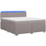  s box springom, madracem i LED-om Sivosmeđa 140 x 200 cm | shoptok.hr