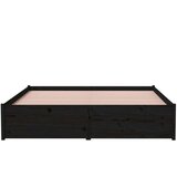  Posteljni okvir črn iz trdnega lesa 140x190 cm, (20647841) | Shoptok.si