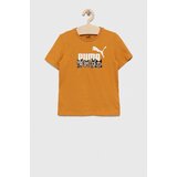 Puma Dječja pamučna majica kratkih rukava ESS+ MATES Tee boja: žuta | shoptok.hr