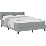 vidaXL Box Spring Krevet s Madracem Svjetlosiva 140x190 cm Tkanina, Uzglavlje S Tufama Svjetlosivo 140 cm Tkanina Cijene