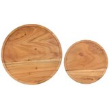 vidaXL 2-dijelni set stolića za kavu masivno bagremovo drvo i čelik | shoptok.hr