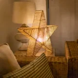 Stoječa svetilka rjava 60 cm, vključno s polnilno LED IP54 - Sisine